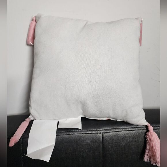 Lot of two Nwt Boho Grateful Rainbow Pillow with tassels, Size 12" x 12" - Picture 3 of 7